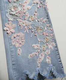 EMBROIDED FLARE JEANS